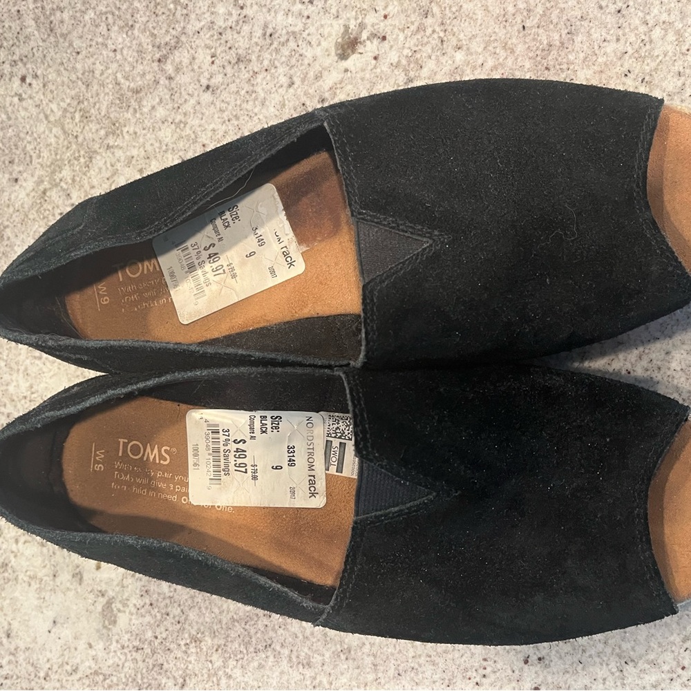 Toms Black Suede Espadrilles